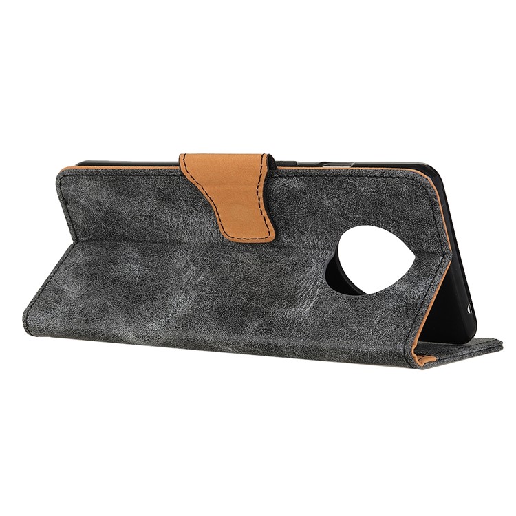 Vintage Style PU Leather Wallet Stand Phone Cover for OnePlus 7T - Grey-4