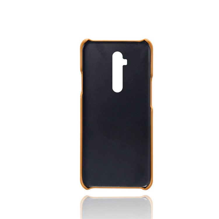 KSQ Crazy Horse Couro PU Revestido Caso PC Difícil Para OnePlus 7T Pro - Laranja-2