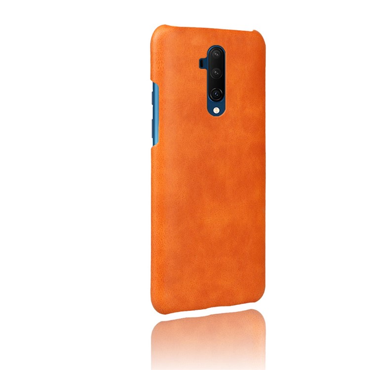 KSQ Crazy Horse Couro PU Revestido Caso PC Difícil Para OnePlus 7T Pro - Laranja-5
