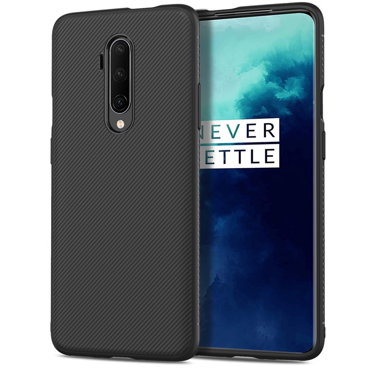 Джаз Серии Саржевого Текстуры ТПУ Сотовый Телефон Покрытия Для OnePlus 7T Про - Черный-2
