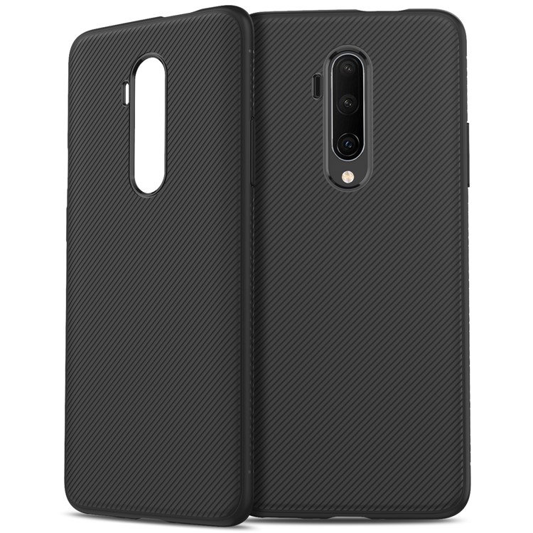 Джаз Серии Саржевого Текстуры ТПУ Сотовый Телефон Покрытия Для OnePlus 7T Про - Черный-3