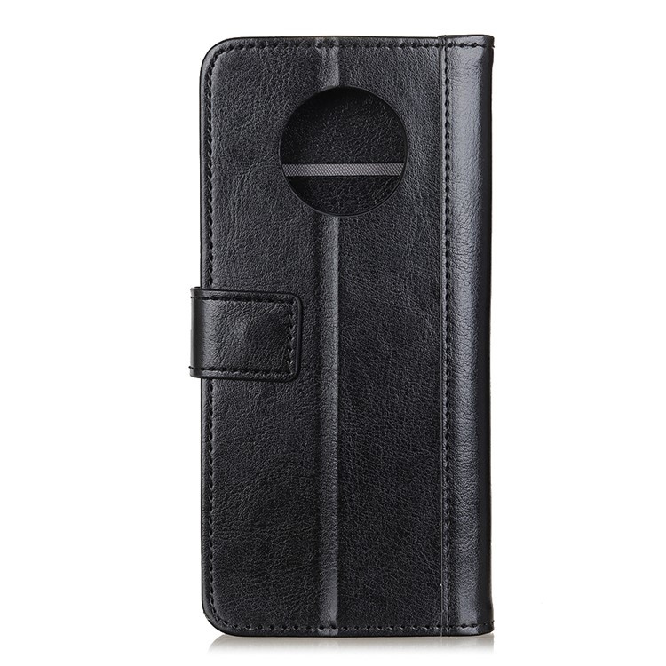 Rivet Decor Crazy Horse Style Leather Wallet Stand Shell Case for OnePlus 7T - Black-2