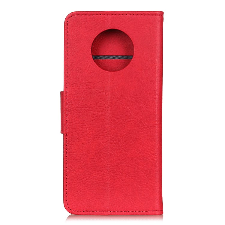 Pele Estilo Lichia Caso PU Carteira De Couro Para 7T OnePlus - Vermelho-9