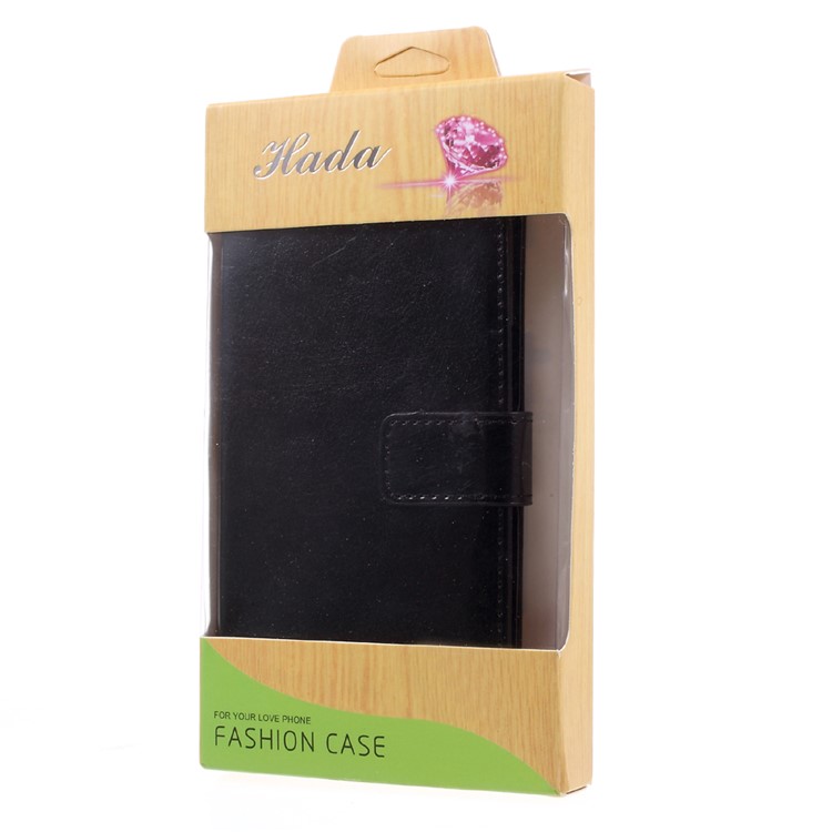 Crazy Horse Leather Wallet Stand Case for OnePlus 3 - Black-12