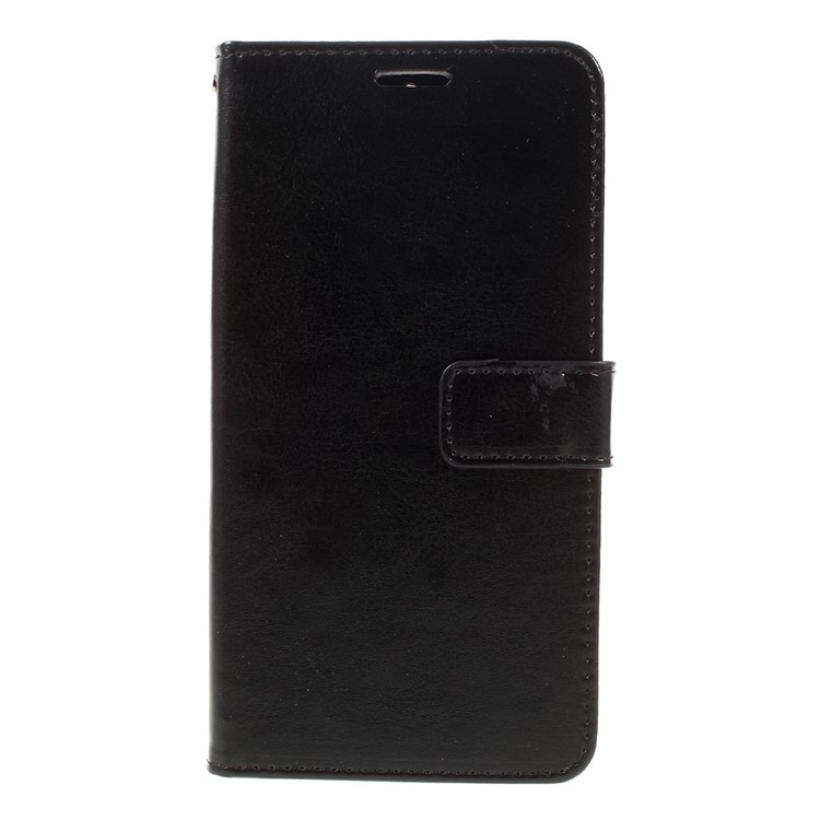 Crazy Horse Leather Wallet Stand Case for OnePlus 3 - Black-3