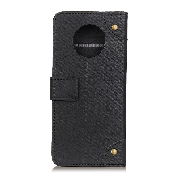 Retro Style Leather Magnetic Stand Wallet Phone Shell for OnePlus 7T - Black-3