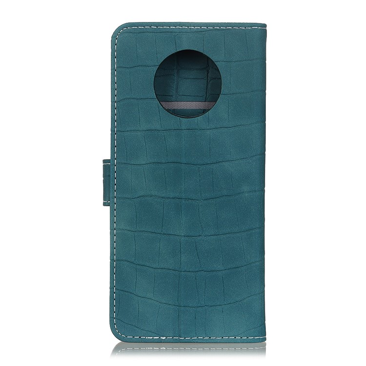 Crazy Horse Leather Wallet Stand Case Phone Cover for OnePlus 7T - Blackish Green-3