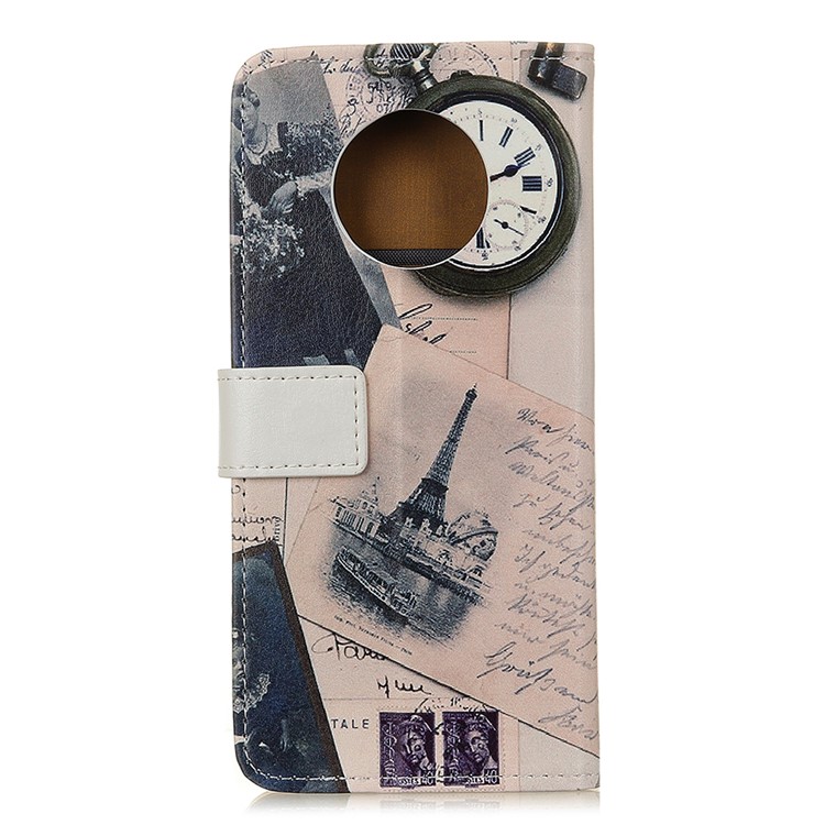 Pattern Printing PU Leather Wallet Stand Phone Case for OnePlus 7T - Eiffel Tower and Letters-3