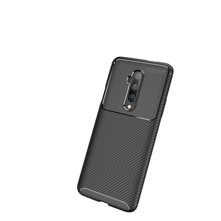 Gota De Fibra De Carbono Caso Da Tampa TPU Resistente Para OnePlus 7T Pró - Preto-2