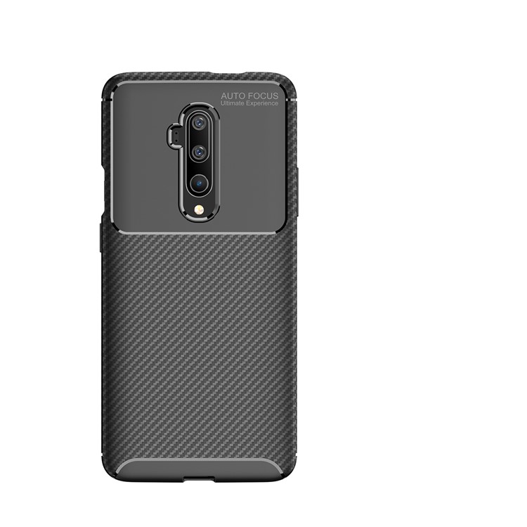 Gota De Fibra De Carbono Caso Da Tampa TPU Resistente Para OnePlus 7T Pró - Preto-4