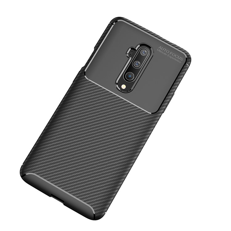 Gota De Fibra De Carbono Caso Da Tampa TPU Resistente Para OnePlus 7T Pró - Preto-9