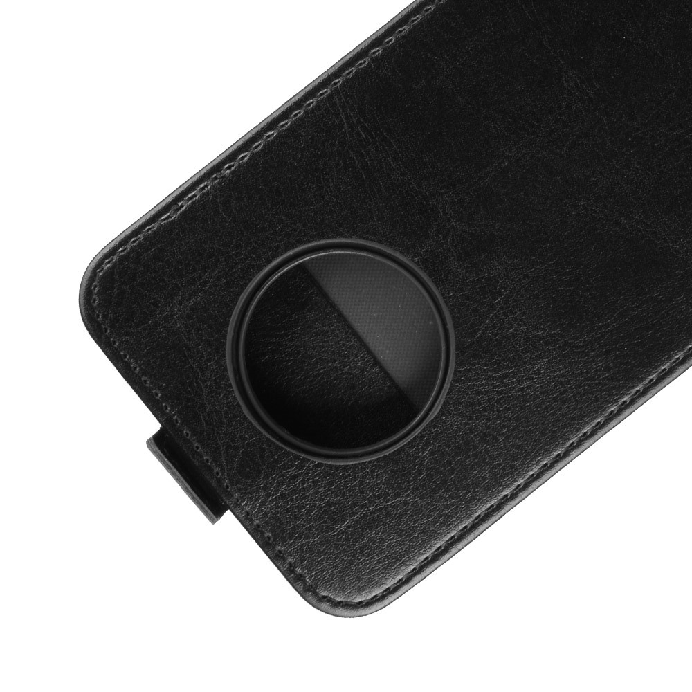 Crazy Horse Vertical Leather Case with Card Slot for OnePlus 7T - Black-4