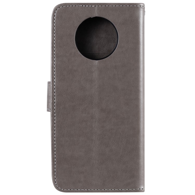 Imprint Owl Magnetic Wallet PU Leather Stand Cell Phone Cover for OnePlus 7T - Grey-3