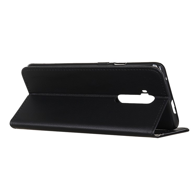 PU Leather Wallet Stand Phone Casing Shell for OnePlus 7T Pro - Black-2