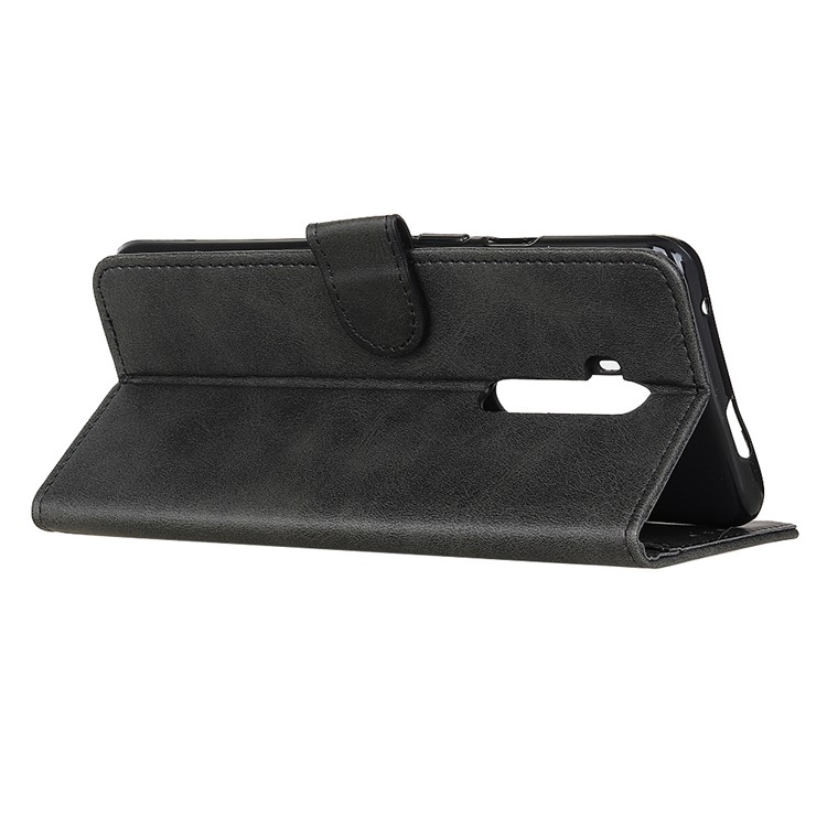 Pele Fosca Caso PU Carteira De Couro Para OnePlus 7T Pro - Preto-11