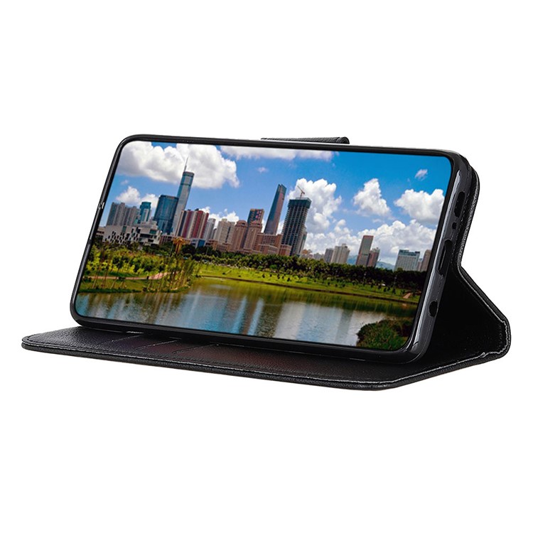 Lichia Caso Da Pele De Couro Carteira Para OnePlus 7T Pro - Preto-3