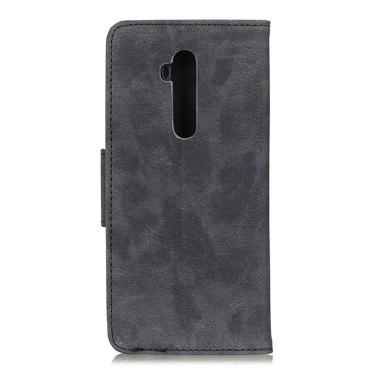 Retro Style Leather Wallet Stand Cell Case for OnePlus 7T Pro - Black-10