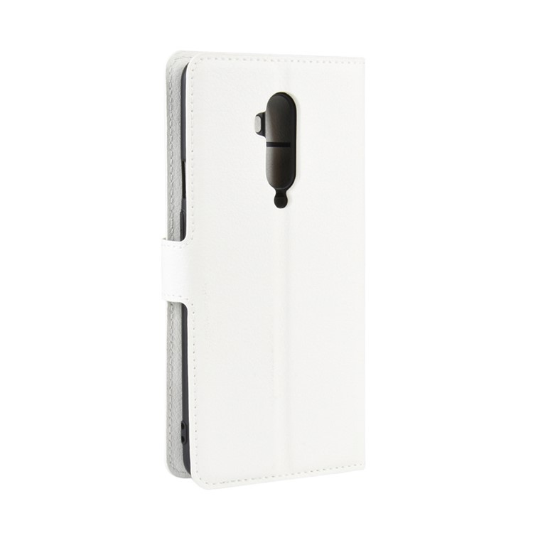 Lichia Grão Tampa Do Telefone Carteira De Couro Para OnePlus 7T Pro - Branco-3