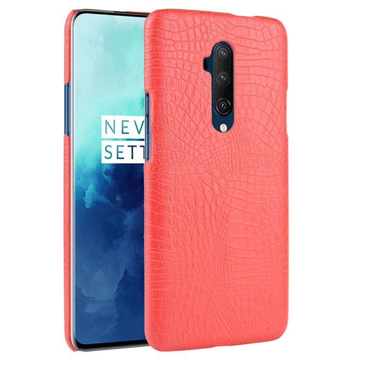 Crocodile Skin PU Leather Coated PC Case for OnePlus 7T Pro - Red-2