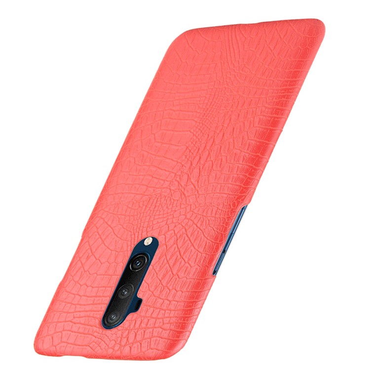 Crocodile Skin PU Leather Coated PC Case for OnePlus 7T Pro - Red-3