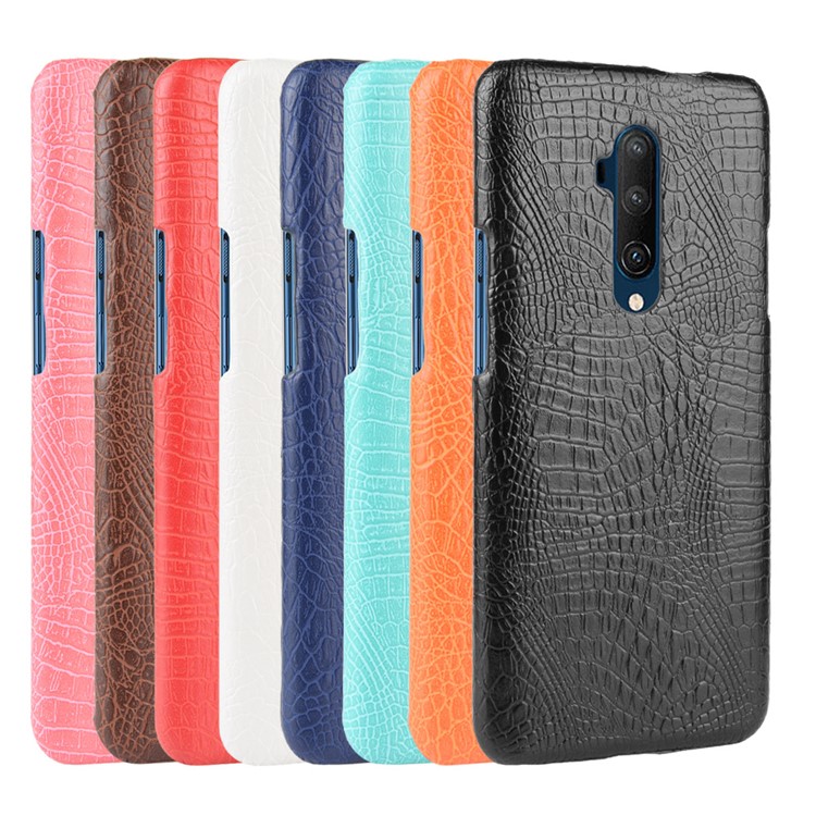 Crocodile Skin PU Leather Coated PC Case for OnePlus 7T Pro - Red-8