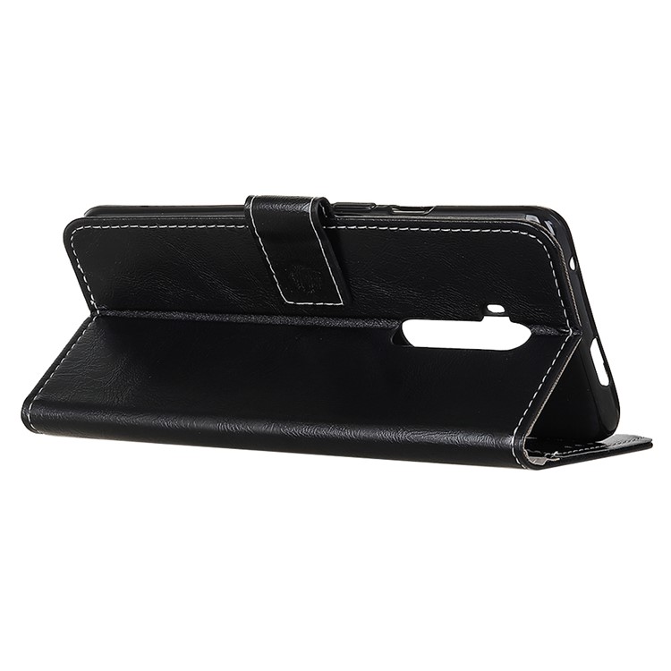 Verrücktes Pferd Haut Retro Ledertasche Mit Ständer Für OnePlus 7T Pro - Schwarz-4