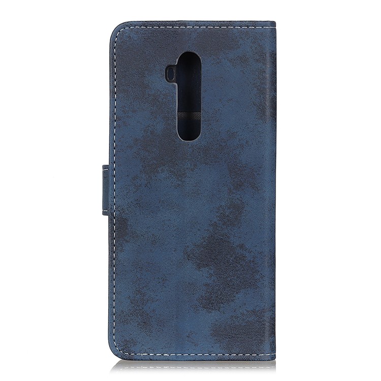 Retro-Ledermappe Stilvoller Einzigartiger Fall Für OnePlus 7T Pro - Blau-3