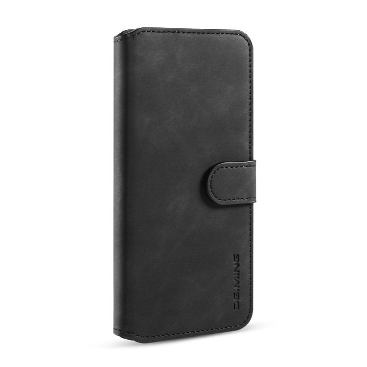DG. Shell Portefeuille En Cuir De Style Rétro MING Debout Cas Pour OnePlus 7T - Noir-2