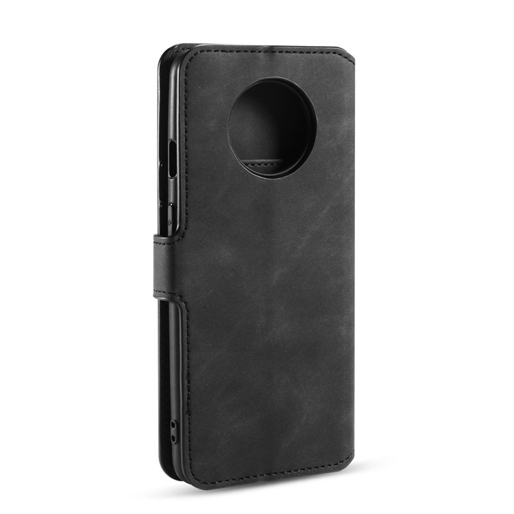 DG. Shell Portefeuille En Cuir De Style Rétro MING Debout Cas Pour OnePlus 7T - Noir-3