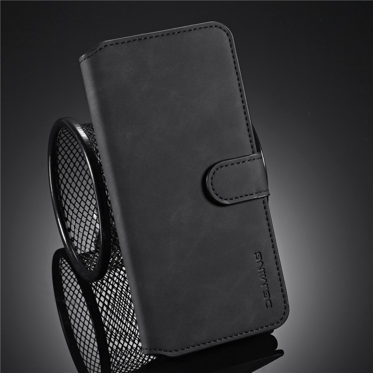 DG. Shell Portefeuille En Cuir De Style Rétro MING Debout Cas Pour OnePlus 7T - Noir-8