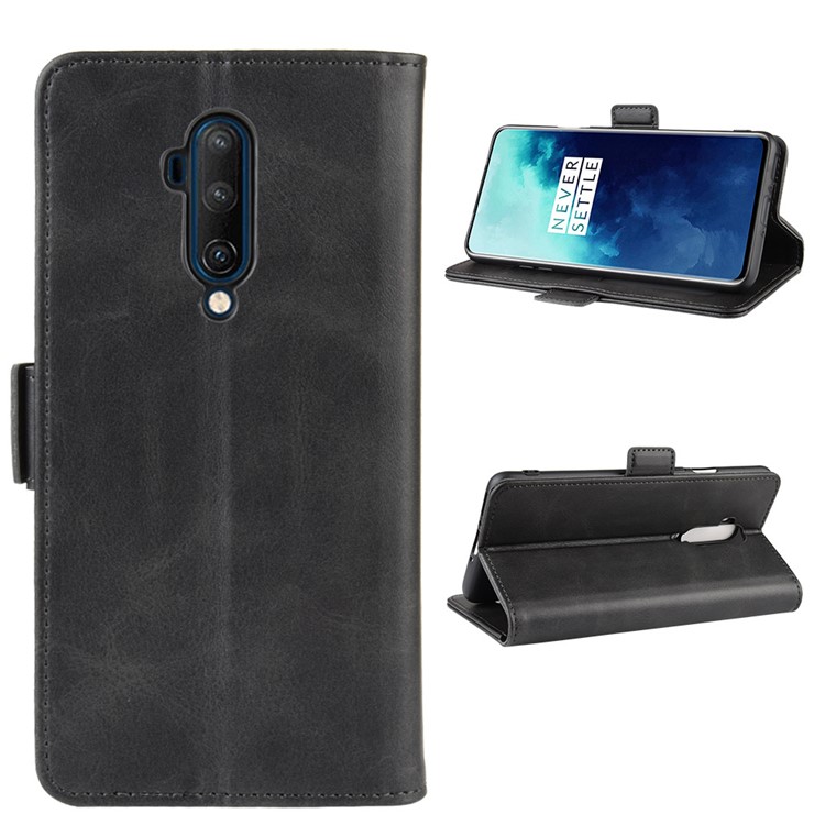 Magnet Adsorption Flip Leather Wallet Phone Case for OnePlus 7T Pro - Black-2