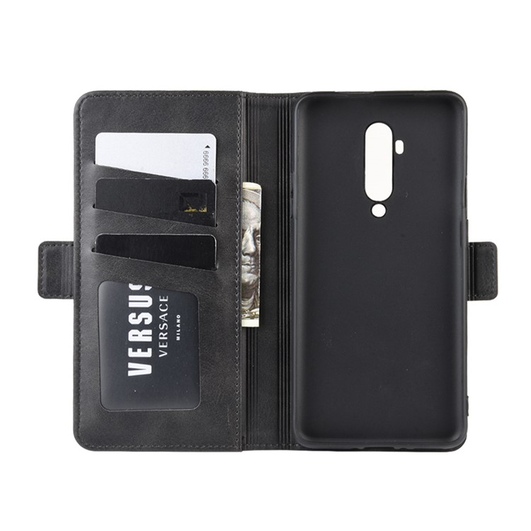 Magnet Adsorption Flip Leather Wallet Phone Case for OnePlus 7T Pro - Black-4