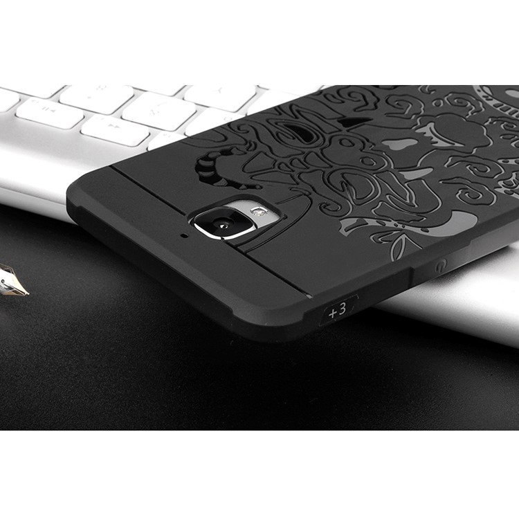Auspicious Dragon Pattern Drop-proof Imprint TPU Case for OnePlus 3 / 3T - Black-8