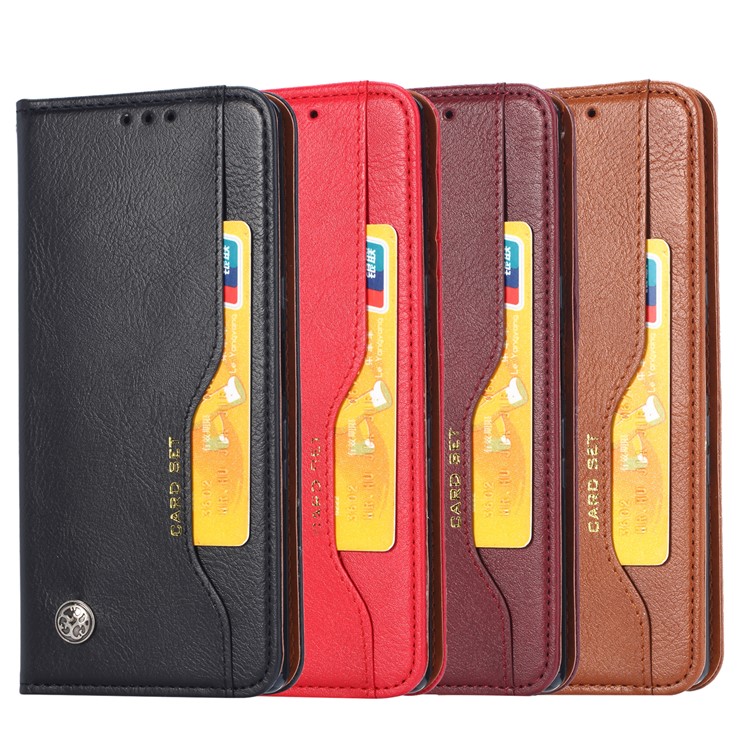 PU Carteira De Couro Da Tampa Móvel Absorvida Automaticamente Para OnePlus 7T Pro - Vermelho-4