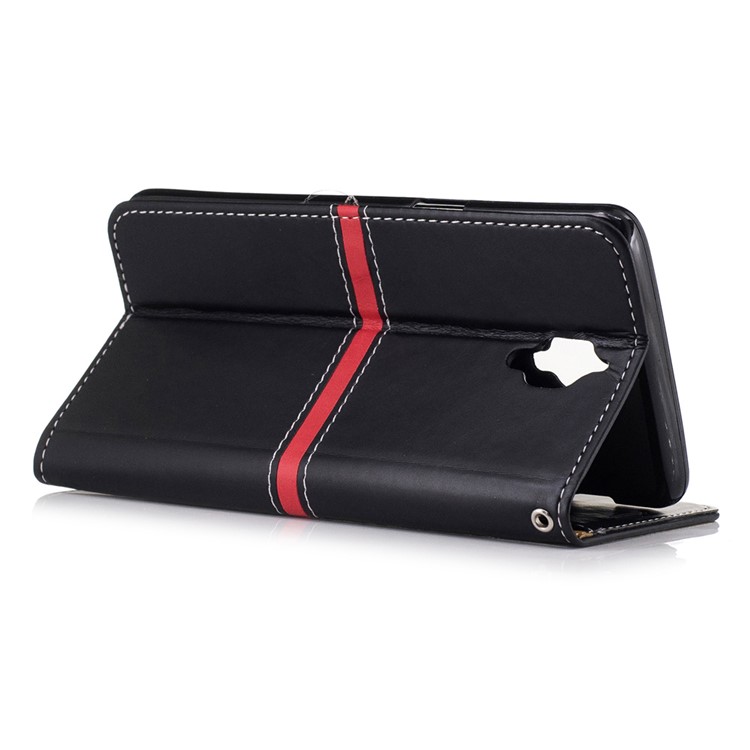 For OnePlus 3T / 3 Graceful Series Stitching Wallet Leather Phone Case Stand - Black-3