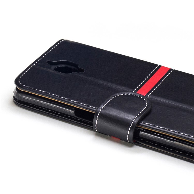 For OnePlus 3T / 3 Graceful Series Stitching Wallet Leather Phone Case Stand - Black-6
