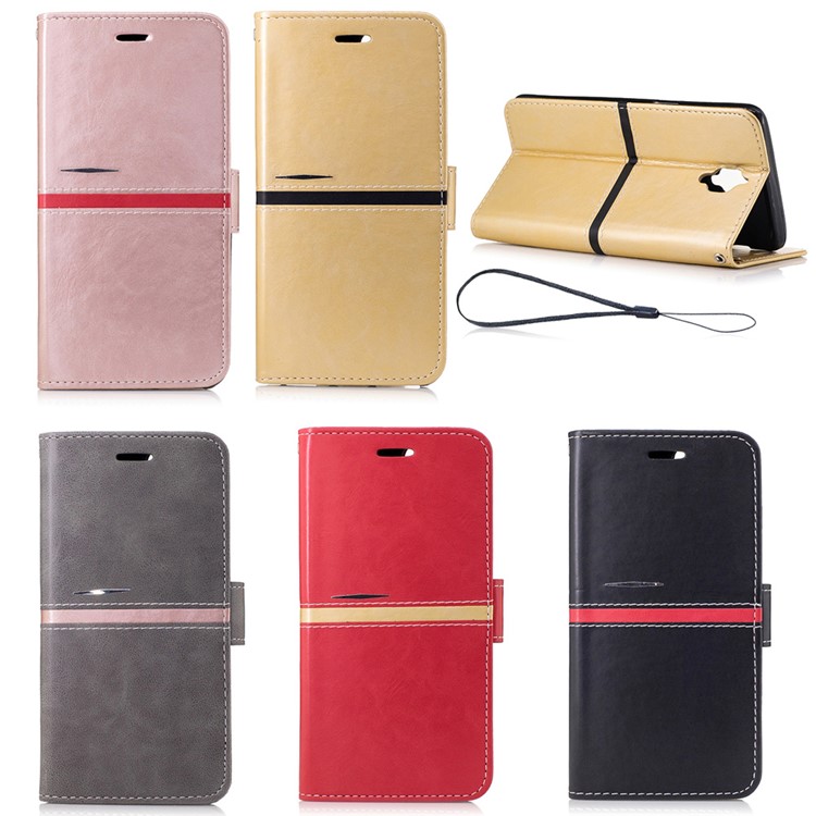 For OnePlus 3T / 3 Graceful Series Stitching Wallet Leather Phone Case Stand - Black-8