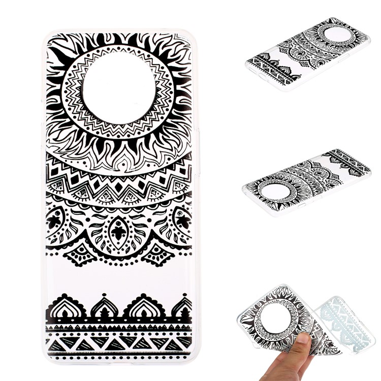 Pattern Printing TPU Back Case for OnePlus 7T - Malanda Flower-1