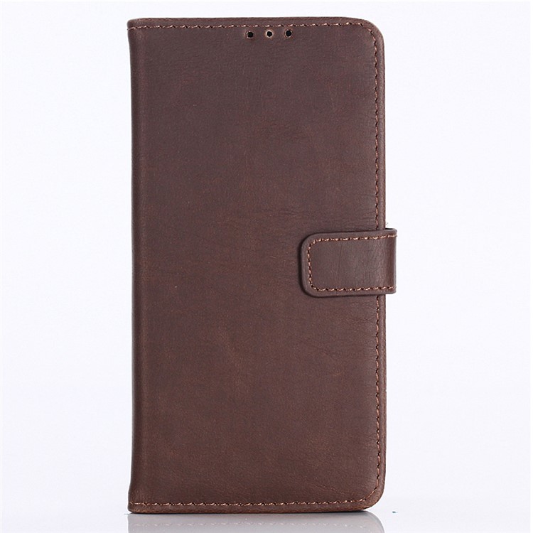 Crazy Horse Leather Wallet Stand Case for OnePlus 7T - Coffee-2