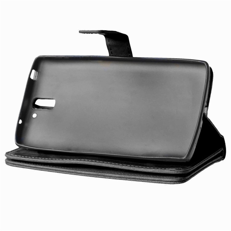 Crazy Horse Leather Multi 9 Card Slots Wallet Case for OnePlus One A0001 - Black-5