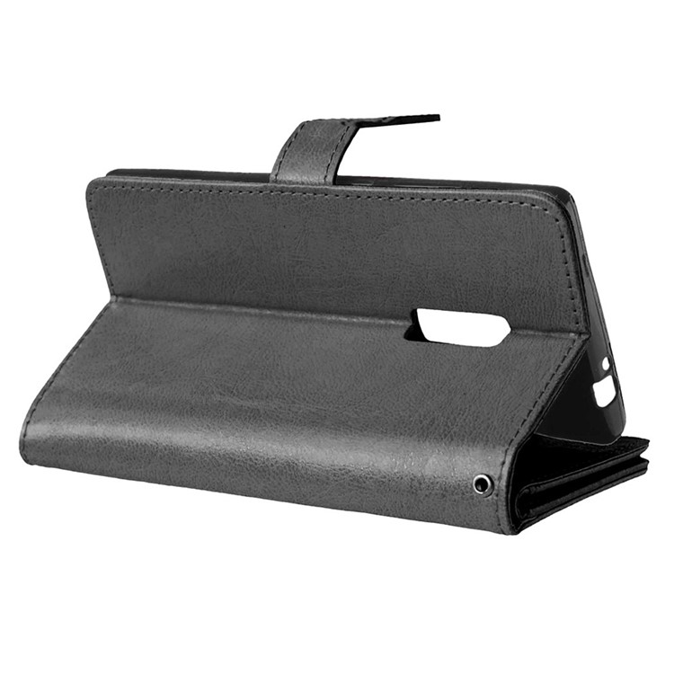 Crazy Horse Leather Multiple 9 Card Slots Wallet Case for OnePlus 2 - Black-4