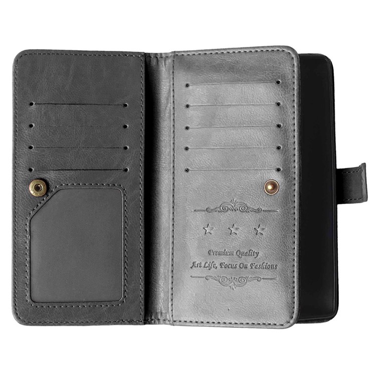 Crazy Horse Leather Multiple 9 Card Slots Wallet Case for OnePlus 2 - Black-6