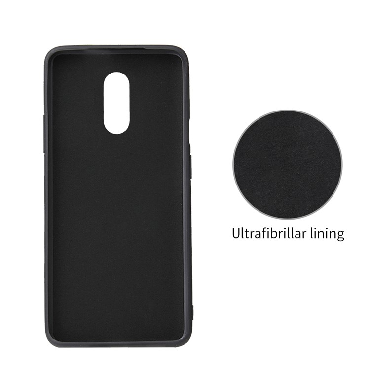 Phone Shell PU Leather+TPU with Kickstand Casing for OnePlus 7 - Black Carbon Fiber Texture-7