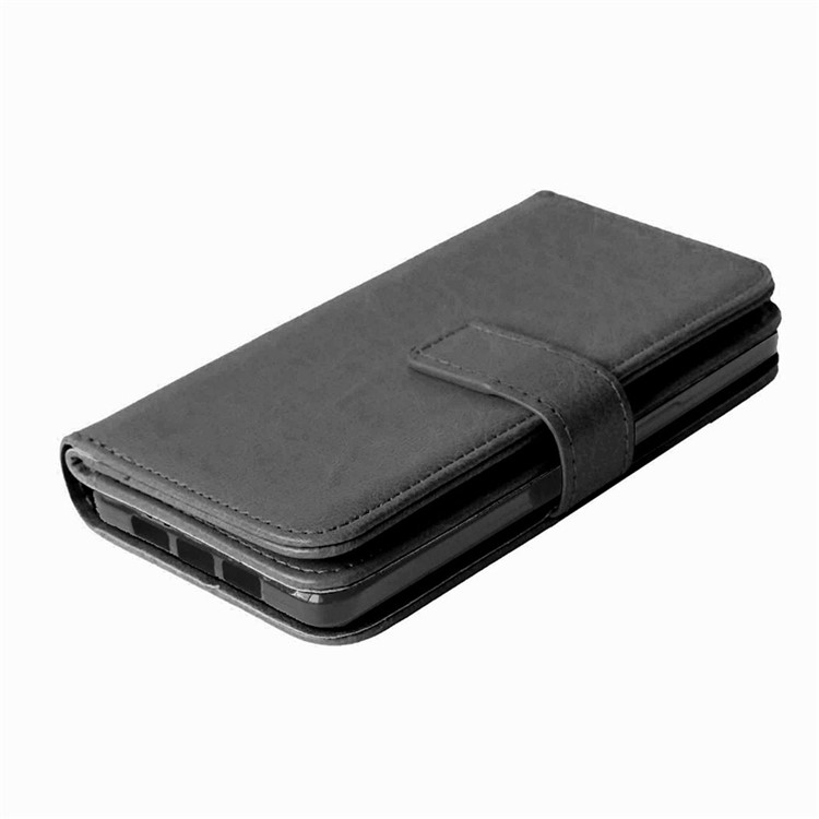For OnePlus X Crazy Horse 9 Card Holders Wallet Leather Case Cover - Black-8