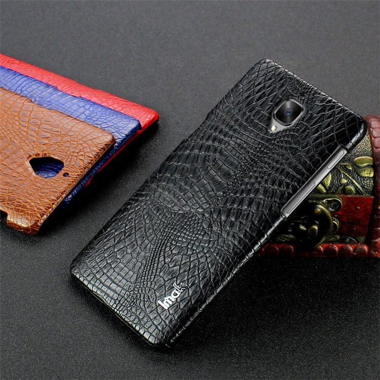 IMAK Ruiyi Series Crocodile Leather Coated PC Hard Case for OnePlus 3T / 3 - Black-8
