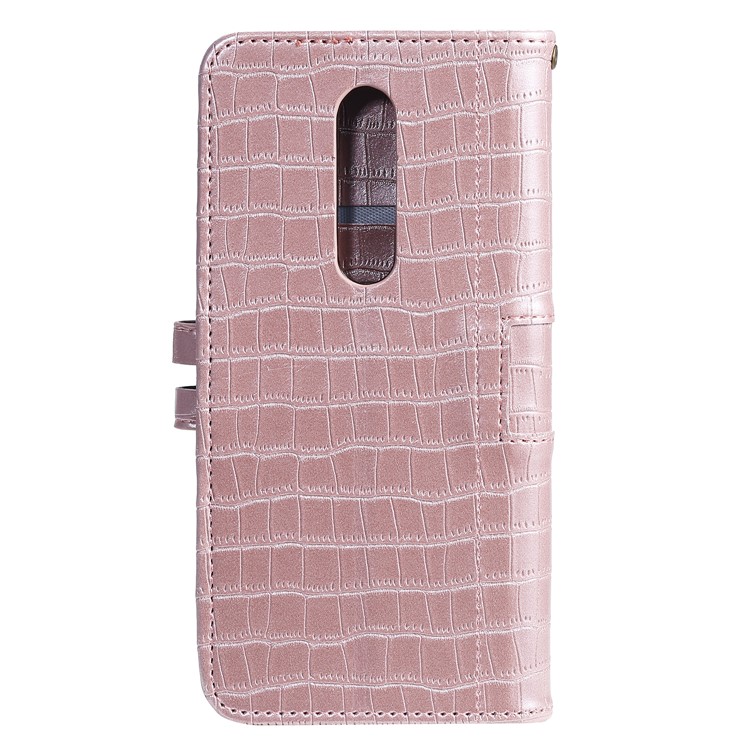 Crocodile Texture Wallet Phone Shell Stand Leather Case for OnePlus 7 Pro - Rose Gold-3