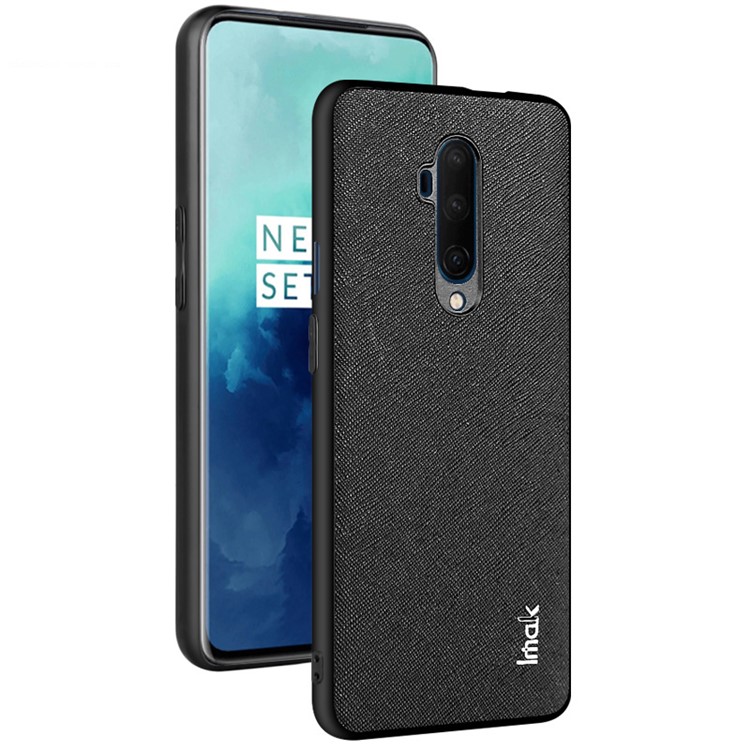 IMAK LX-5 Series Imitation Suede PU Leather+ PC + TPU Cover with Explosion-proof Screen Film for OnePlus 7T Pro - Cross Texture