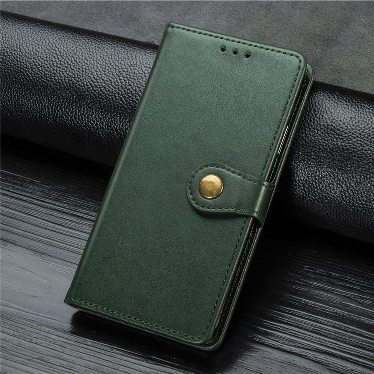 Solid Color Wallet Stand Leather Phone Casing for OnePlus 7 Pro - Army Green-10