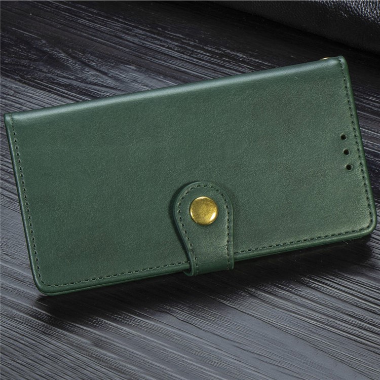 Solid Color Wallet Stand Leather Phone Casing for OnePlus 7 Pro - Army Green-14