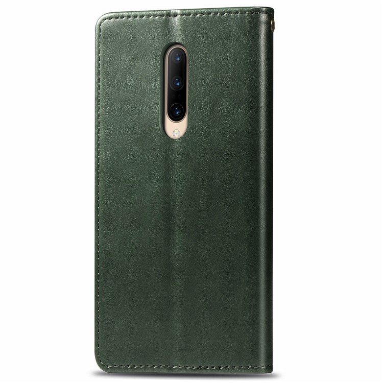 Solid Color Wallet Stand Leather Phone Casing for OnePlus 7 Pro - Army Green-3